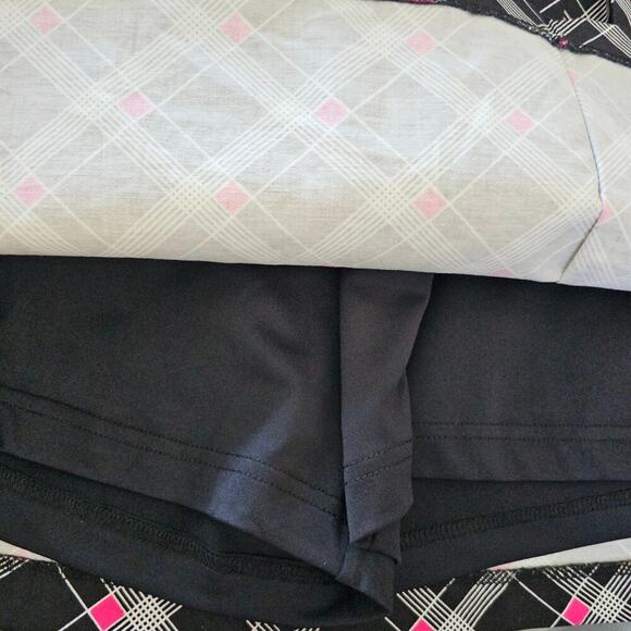 Lady Hagen Golf Sport Skort Skirt 16 Black Pink White Plaid Like New Athletic - Picture 6 of 7
